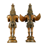 Pure Brass Hanuman Garuda Vintage Bronze 22" Divine Duo | Jaipurio